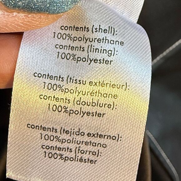 NWT WeWoreWhat Vegan Leather Western Jacket. In black with white stitching.  Siz - Picture 12 of 15